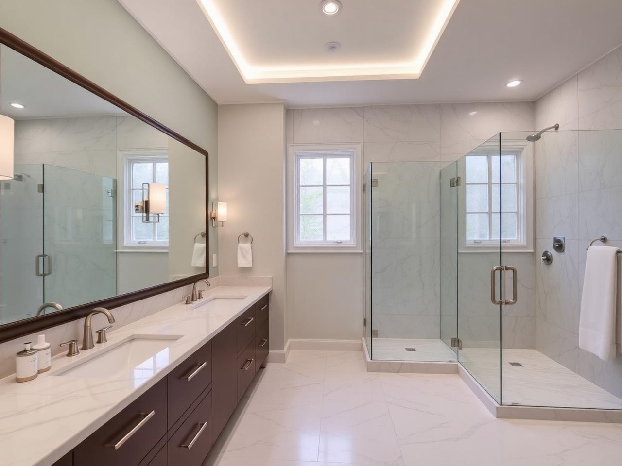 Master ensuite with double vanity