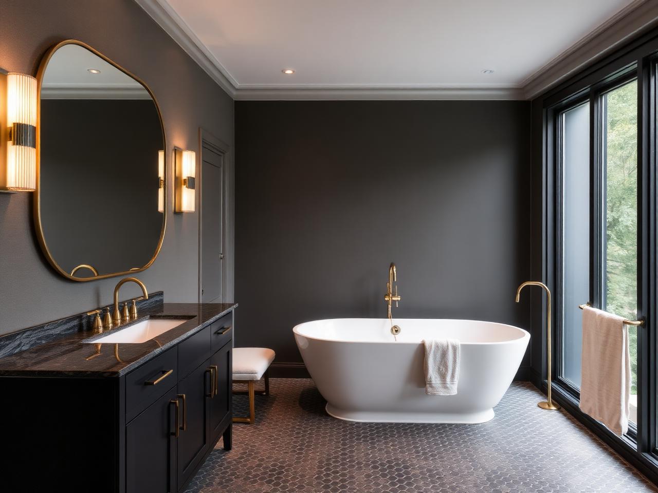 Moody contemporary bathroom